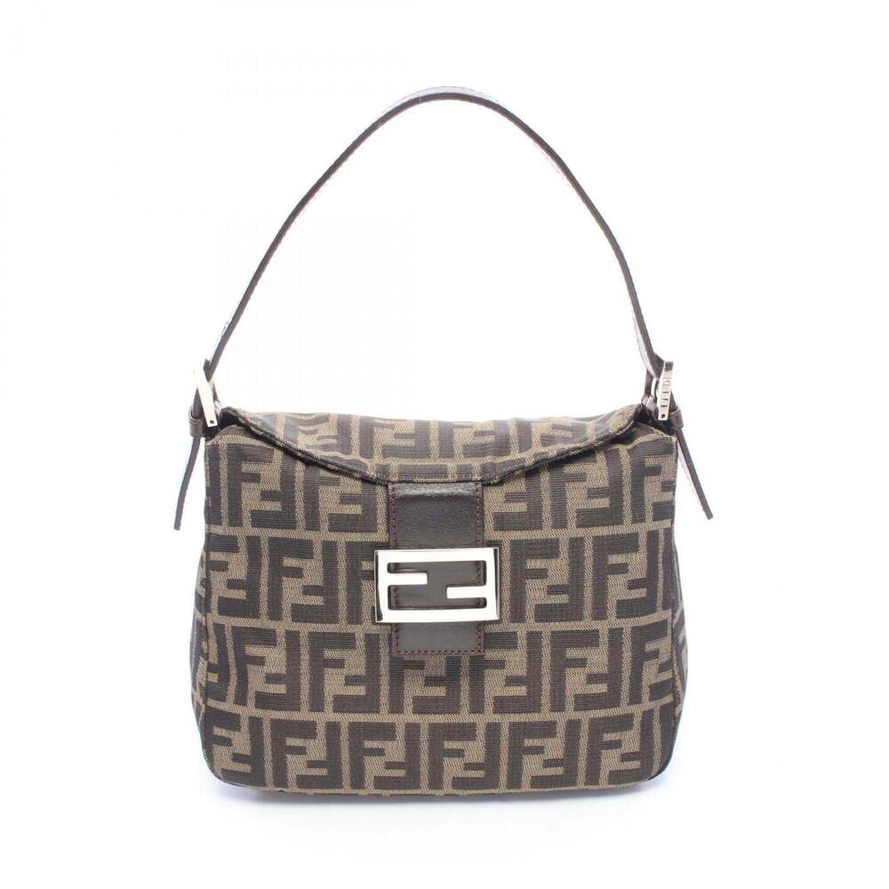 Fendi Zucca Shoulder Bag/Handbag, Canvas and Leather, Women's, Brown, Item Nu...